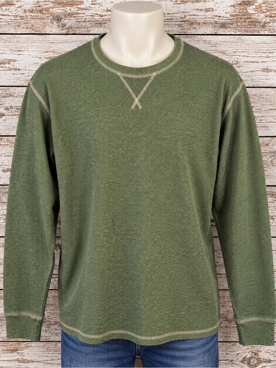 RedHead Other - RedHead Men's Waffle-Knit Crew Neck Pullover Sweater Green L Cotton Blend